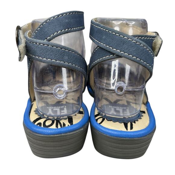 Fly London Women’s Piat Blue Open Toe Ankle Strap Sandal Size 38 US 7.5/8 - Picture 8 of 12